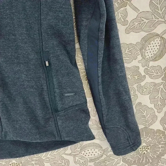 Athleta Full Zip Hooded Athletic Sweatshirt Women's Size S Navy Blue 9464 - Picture 6 of 8
